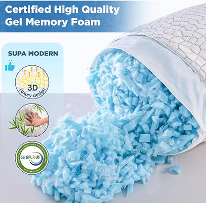 Cooling Bed Pillows for Sleeping 1 Pack Shredded Memory Foam Pillows Adjustable Cool Pillow