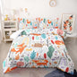 Fox Bedding Comforter Set Queen Size for Kids Teens Cute Cartoon Forest Fox Printed Quilt Set for Bedroom Soft Microfiber All Season Print Quilt Set with 1 Comforter and 2 Pillowcases
