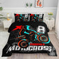 Dirt Bike Comforter Set Cool Sports Motocross Racing Moves Theme Comforter Sets Quilt with 1 Comforter and 2 Pillowcases for Kids Boys Bedroom All Season（Dirt Bike Queen）