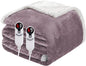 Electric Heated Blanket Queen Size 84"x90", Soft Flannel with Dual Controllers & Overheat Protection, 6 Adjustable Heat Settings & 10-Hour Auto-Off Timer, Fast Heating for Winter Comfort, Purple