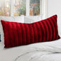 Cheer Collection Faux Fur Long Body Pillow - Accent Throw Pillow for Bed and Couch - Decorative Lumbar Pillow with Insert, Maroon (18" x 40")