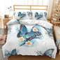 CVHOUSE Butterfly Duvet Cover King Size,Blue Watercolor Butterfly Bedding Set,Butterfly Comforter Cover for Girls Kids Teens,1 Duvet Cover 2 Pillowcases 3 Piece
