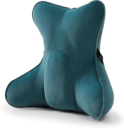 Lumbar Support Pillow – Multi-Functional Ergonomic Back Cushion for Office Chair, Car Seat & Sofa, Reading Pillow with Firm Multi-Zone Support to Relieve Lower Back Pain,Slate Blue