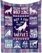 Wolf Blanket for Women Men, Cool Wolf Themed Design Printed Throw Blankets for Teens Adults Lap, Couch Bed, Warm Soft Cozy Blanket, 60"x 80"
