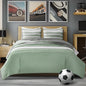 Comfort Spaces Queen Quilt Set Trendy Casual Fun, Vibrant Color Stripes Design, All Season Lightweight Coverlet Bedspread Queen Size Bedding & Shams, Verone, Full/Queen, Sage Green, 3 Piece