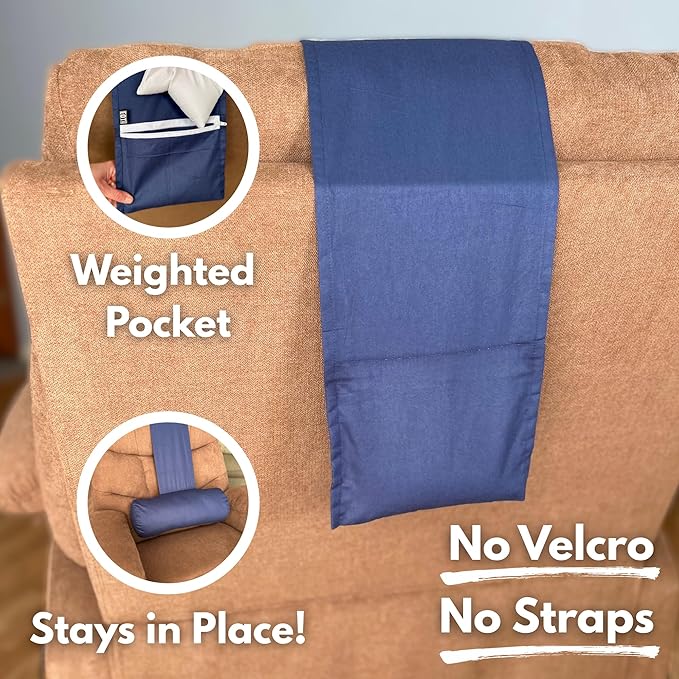 Recliner Pillow for Lumbar, Neck, and Cervical Support, Sleep, Couch, Office Chair, Headrest, Weighted, No Velcro Required (Slate Gray)