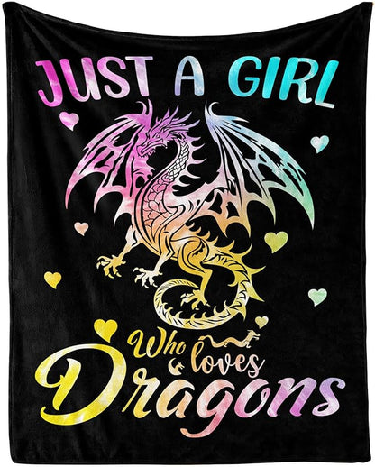 Dragon Blanket for Boys Girls, Cute Dragon Themed Design Printed Throw Blankets for Kids Lap, Chair Sofa, Warm Soft Cozy Blanket, 40"x 50"
