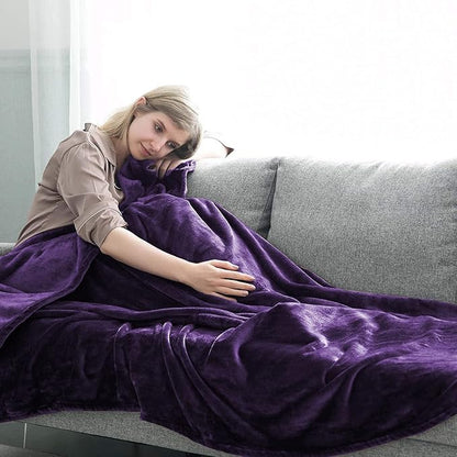 IR Imperial Rooms Fleece Blanket Twin Size 60 x 80 Inches - Super Soft Fluffy Purple Throw Blanket for Sofa and Bed - Warm and Cozy Lightweight 400 GSM Microfiber Bed Throws Blankets