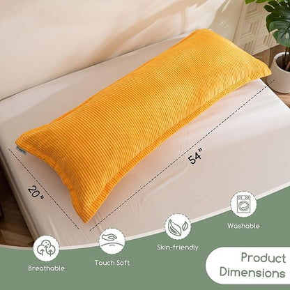 HIGOGOGO Body Pillow for Adults, Thickened Memory Foam Long Bed Pillow, Breathable Full Body Pillow with Removable Pillow Cover (20x54 Inch)