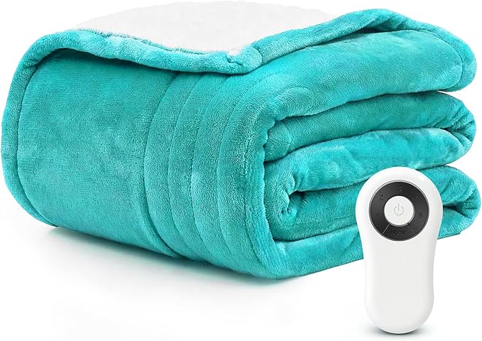 Heated Throw Blanket Electric Blanket 50"x60" Fast Heating Electric Blanket with 5 Heat Levels & 4 Hours Auto-Off Overheat Protection Cozy Soft Flannel Heated Throw Blanket
