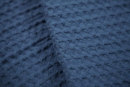 HILLFAIR 100% Combed Cotton Blanket– King Size Bed Blankets– Warm Soft All Season Breathable Lightweight Summer Blankets– Waffle Weave Home Decor Bed Blanket- Navy King Bed Cotton Blankets/Bedcovers