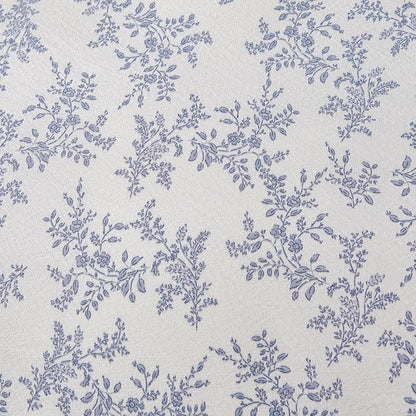 Jane yre Queen Duvet Cover Floral Brushed Microfiber Crinkle Gauze 3 Pieces Bedding Set Garden Style Blue Floral Pattern Queen Duvet Cover Flower, with Zipper Closure, Luxury Soft Breathable Comfy