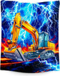 Kids Blanket Gifts, Excavator Blankets for Boys, Construction Truck Throw for Kids, Soft Plush Throw for Car Lovers, 30"x40"