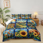 Yellow Sunflower Full Size Comforter Set，Bedding Full Size Quilts Sunflower，Rustic Farmhouse Bedroom Set Bedding Set，with 1 Comforter with 2 Pillow Case