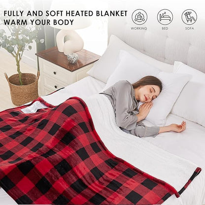 HomeMate Electric Blanket Heated Full Size - 72“x84“ Ultra Soft Cozy Flannel Heating Blanket with 10 Fast Heat Levels 8 Hours Auto Off Over-Heated Protection ETL Certification Keep Warm in Home Office