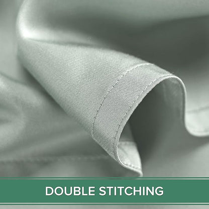 Pure Bamboo Twin Sheets, Genuine 100% Organic Viscose Derived from Bamboo Bed Sheet Set, Luxuriously Soft & Cooling, Double Stitching, 2 Year Quality Promise (Twin, Sea Glass)