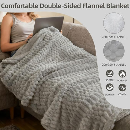 Heated Blanket,Electric Flannel Blanket,Heating Blanket with ETL & FCC & 12 Heating Levels & Auto Shut Off，Machine Washable -Single(50"x60")