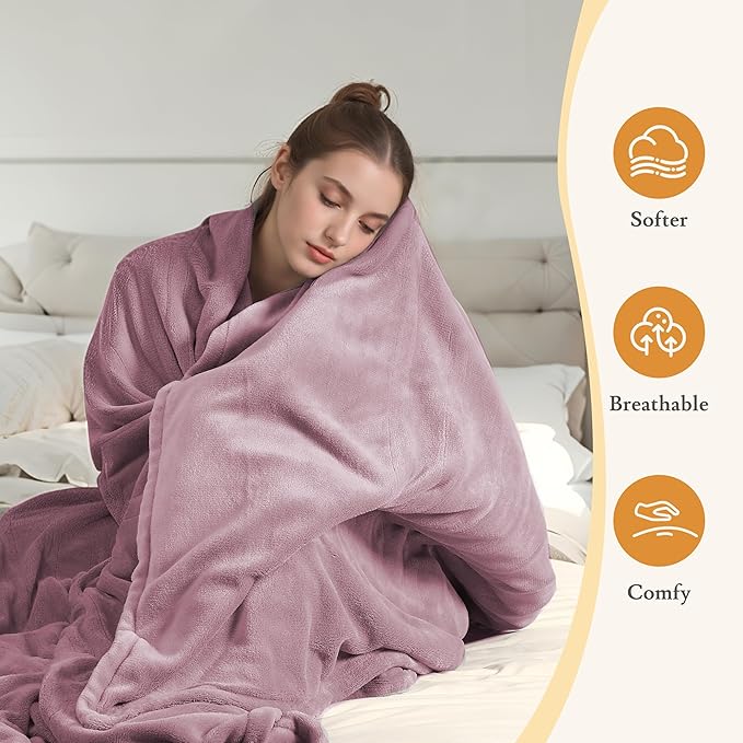 Electric Heated Blanket 90"x100" King Size - 4 Heat Settings & Dual Controllers, 10H Auto Shut Off, Ultra-Soft Coral Fleece Heated Blanket with Overheat Protection, Dark Pink