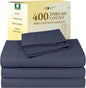 California Design Den Split King Sheets Sets for Adjustable Bed - Soft 400 Thread Count Sateen, Natural 100% Cotton Sheets, Deep Pockets, Breathable, and Durable Bedding - Indigo Dusty Blue