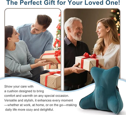 Lumbar Support Pillow – Multi-Functional Ergonomic Back Cushion for Office Chair, Car Seat & Sofa, Reading Pillow with Firm Multi-Zone Support to Relieve Lower Back Pain,Slate Blue