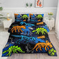 Kids Comforter Set Dinosaur Theme Printed Pattern Bedding Set with 1 Comforter and 2 Pillowcases for Girls Boys Bedroom All Season(Dinosaur ThemeFull)