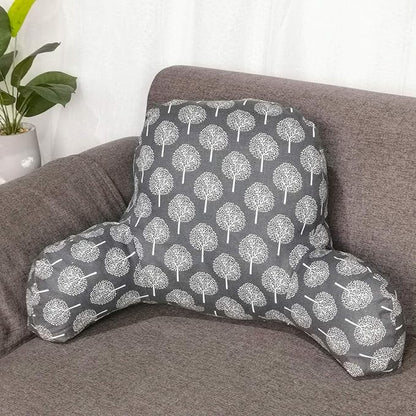 Bohemian Printed Reading Pillow with Support Arms Soft Bed Rest Pillows Back Support Cushion for Kids Reading Watching TV Sitting Up in Bed (23"×16"×10",Grey Tree)
