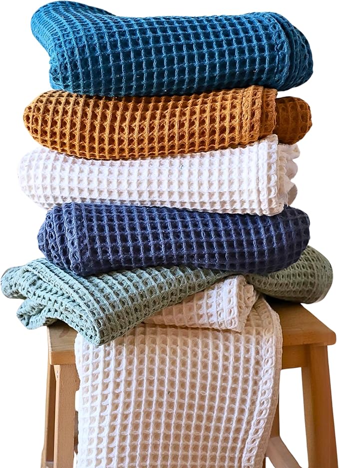 Premium Waffle Blanket California King Size Caramel - 100% Turkish Cotton, Light and Airy Waffle Weave All-Season Quilt - Luxury Decorative Bedspread (Caramel, 95" x 126" Inch)