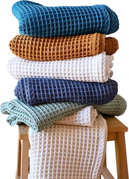 Premium Waffle Blanket Queen XL Size Anthracite - Luxury, Pure 100% Turkish Cotton, Light & Airy Waffle Weave All-Season Quilt - Decorative Bedspread (Anthracite, Queen XL 95" x 102" Inch)