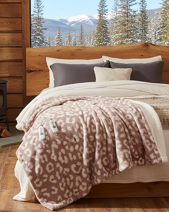 GarveeHome Electric Blanket King, Heated Blanket Dual Control Soft Double Sherpa Cozy with 4 Heating Levels & 10H Auto Off, Over-Heat Protection, Machine Washable, ETL Certification, Pink 90"x100"