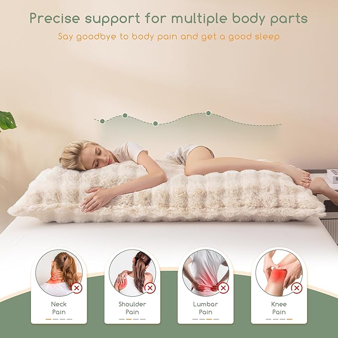 HIGOGOGO Memory Foam Body Pillow, Extra-Long Bed Pillow for Adults, Thickened Full Body Pillow with Removable Pillow Cover(20x54 Inch)