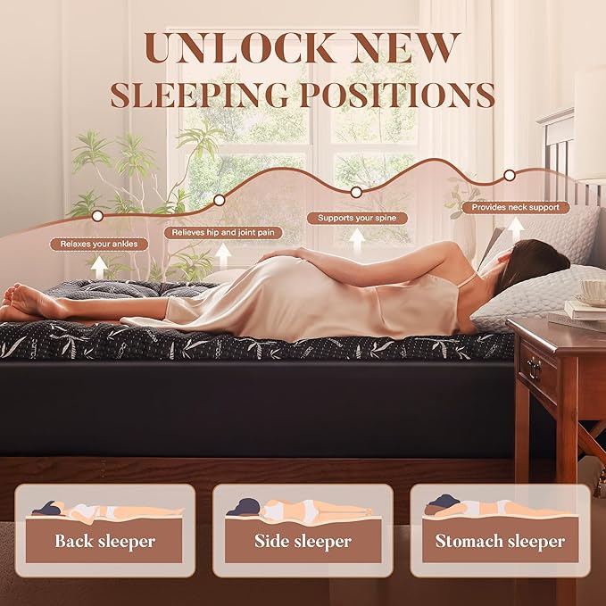 100% Waterproof King Size Mattress Topper, Thick Pillow Top Mattress Pad，Up to 25 Inch Deep Pocket,Soft Breathable Mattress Pad for Back Pain, Protector Cover(Black)