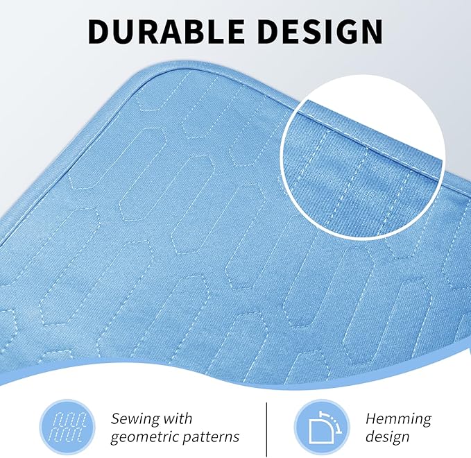 Reusable Leakproof Bed Pads, 4 Pack 34" x 36" Washable Heavy Absorbency Incontinence Underpads, Blue Mattress Protector for Adults, Children, Pets