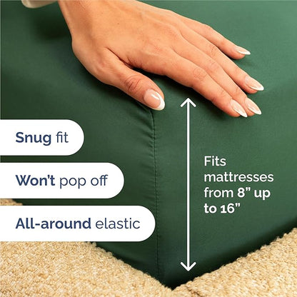 Split King Size 5 Piece Sheet Set - Comfy Breathable & Cooling Bed Sheets Set - Hotel Luxury Bedding for Women, Men, Kids, Teens, Boys & Girls - Deep Pockets, Soft, Wrinkle Free - Oeko-Tex - Emerald