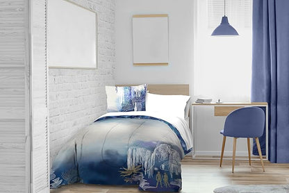 Jay Franco Duvet Cover Set with Sham & Pillowcase – Ultra-Soft Linen Feel Bedding for Room Decor, COVER ONLY Comforter NOT Included, Blue - Avatar, 3 Piece Full