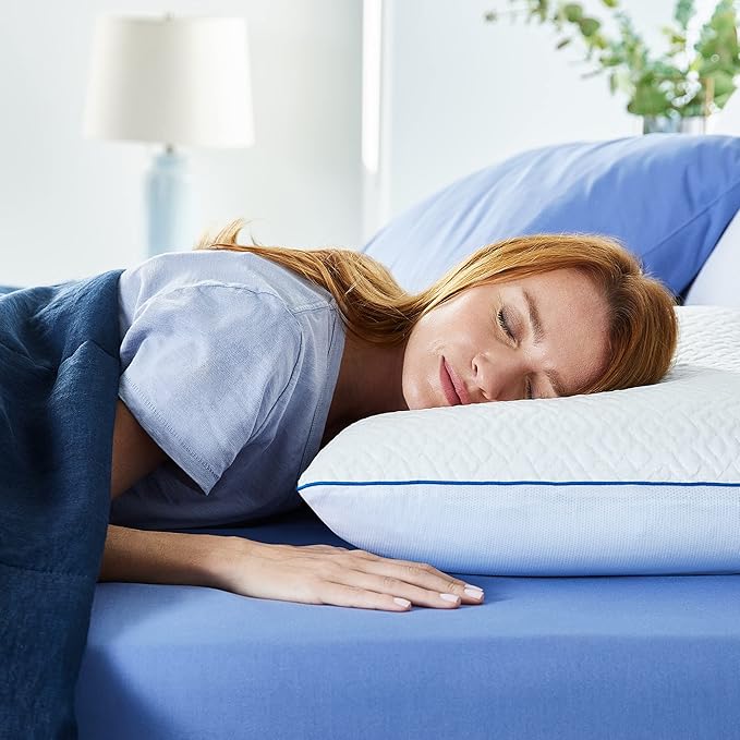 Sleep Innovations Forever Gel Memory Foam Pillow (Set of 2), Standard Size, Cool Touch Cover and Cooling Gel Memory Foam Core, Side, Stomach, and Back Sleepers, Medium Support