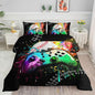 Kids Comforter Set Gamepad Baseball Printed Pattern Bedding Set with 1 Comforter and 2 Pillowcases for Girls Boys Bedroom All Season(Gamepad Baseball Twin)