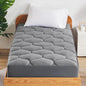 SLEEP ZONE Bedding Quilted Fitted Twin Mattress Pad Cover, Soft Fluffy Pillow Top Bed Mattress Topper Deep Pocket 8-21 inch, Washable (Grey, Twin)