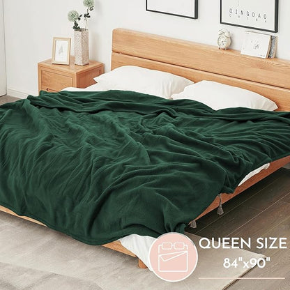 Electric Heated Blanket 84"x90" Queen Size Microplush Cover Blanket, 4 Heat Settings & 10 Hours Auto Off, Cozy & Breathable, Warm All Night, Grass Green