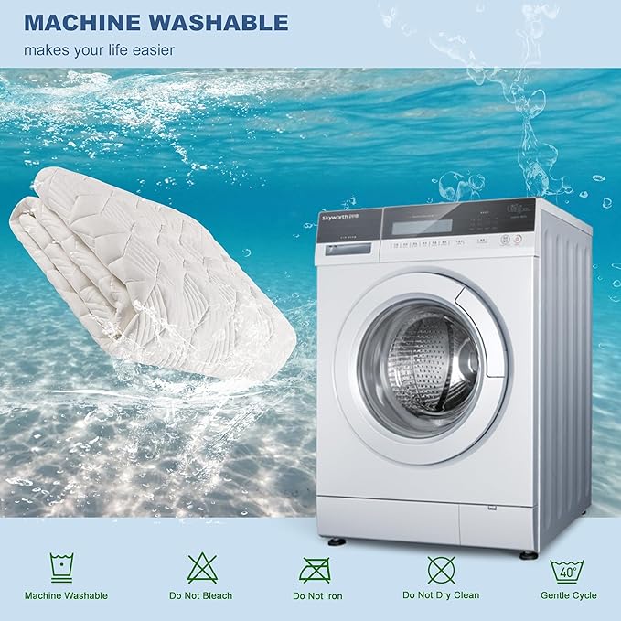 GRT Waterproof Mattress Protector Queen, Rayon Bamboo Mattress Protector Cooling Breathable, 3D Air Fabric Soft Mattress Cover with 6-26 inches Deep Pocket, Mattress Pad Machine Washable