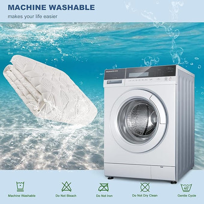 GRT Waterproof Mattress Protector Queen, Rayon Bamboo Mattress Protector Cooling Breathable, 3D Air Fabric Soft Mattress Cover with 6-26 inches Deep Pocket, Mattress Pad Machine Washable