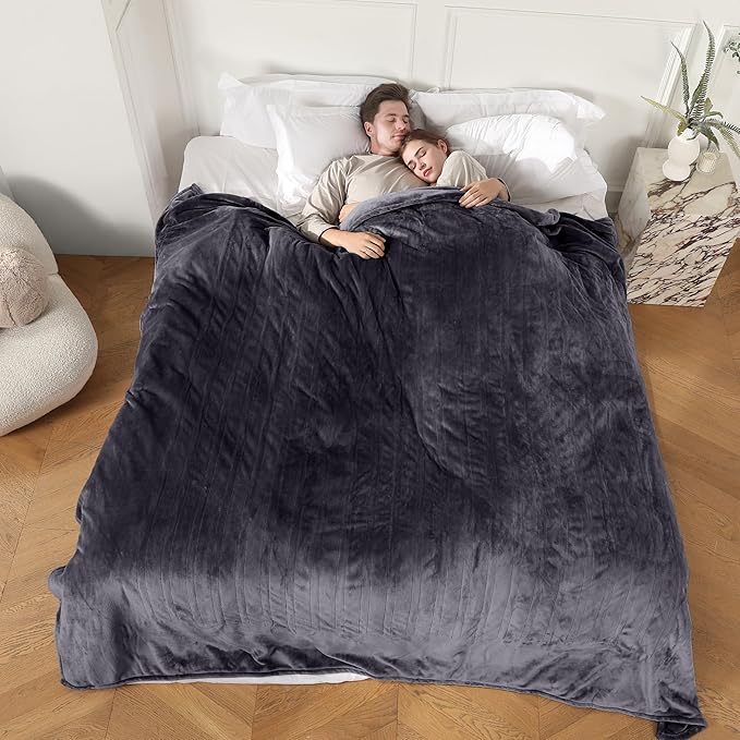 Electric Blanket Queen Size, Super Soft Cozy Upgraded Flannel Heated Blanket Dual Control with 5 Heating Levels & 10 Hours Auto Off, Fast Heating & Overheat Protection, 84" x 90", Dark Gray