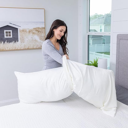 White Goose Feather and Down Body Pillow – Pillows Size 20 Inches x 72 Inches