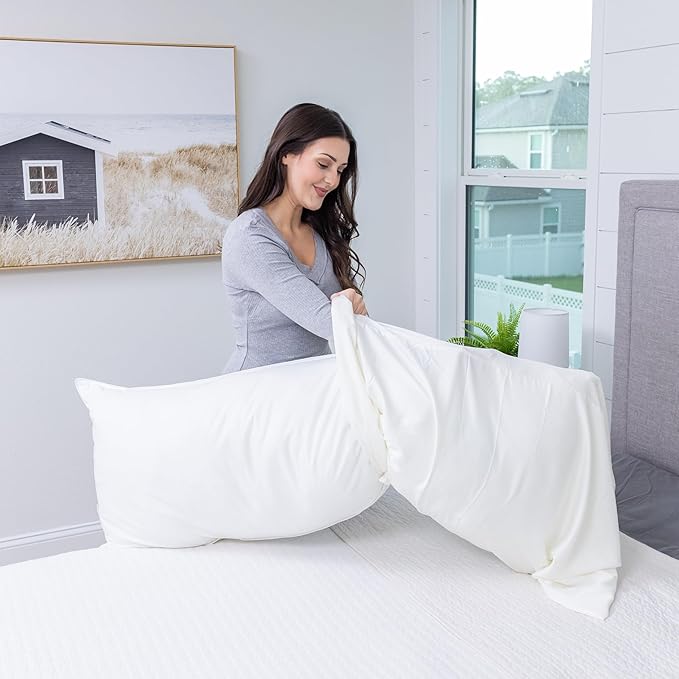 White Goose Feather and Down Body Pillow – Pillows Size 20 Inches x 60 Inches