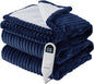 Bedsure GentleSoft Electric Blanket Full Size - Soft Ribbed Flannel Heated Blanket with 6 Heat Settings, Heating with 10 Time Settings, 8 hrs Timer Auto Shut Off, Gifts for Grandma (72"x84", Navy)