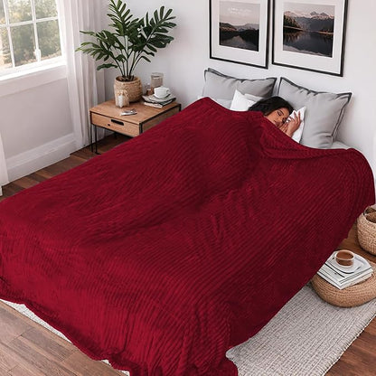 Heated Blanket Electric Blanket Full Size 72''x84'', Soft Flannel Heating Blanket with 12 Hour Auto Off - 10 Heat Settings - Machine Washable - Red