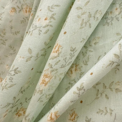 BuLuTu Ruffled Lace Duvet Cover Set Twin, Romantic Green Floral Bedding Set 100% Muslin Cotton Coquette Aesthetic Flower Comforter Cover Shabby Chic Cute Duvet Cover with Zipper Closure