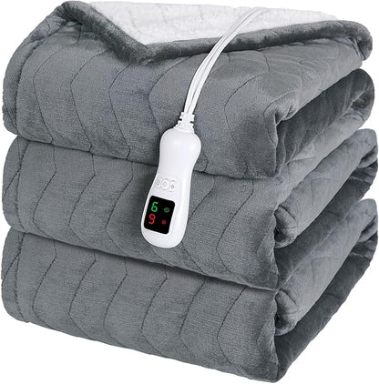 Electric Heated Blanket Full Size, Washable Blanket Warmer for Home for Adults, Fast Heating, Super Cozy Soft Flannel 72" x 84", 9 Heat Levels, 1-9H Auto-Off, ETL Certified, Dark Gray