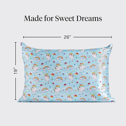 Kitsch x Lisa Frank Satin Pillowcase with Zipper for Hair & Skin, Softer Than Silk Pillow Cases Queen, Wrinkle-Free, Smooth and Cooling Satin Pillow Covers Standard/Queen Size 19x26 - MarkieTM