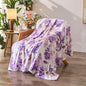 Floral Throw Blanket Birthday Gift for Women Mom Girls Violet Flowers Blanket Summer Wildflower Flannel Blanket Watercolor Printed Throw for Couch Sofa Bed Chair 50"x60"