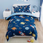 SANDJEST Outer Space Comforter Set Twin Size 68x86in for Kids Boys, Microfiber 3 Pcs Bedding Set Includes 1 Comforter, 1 Pillowcase, 1 Fitted Sheet, Nursery Room Decor